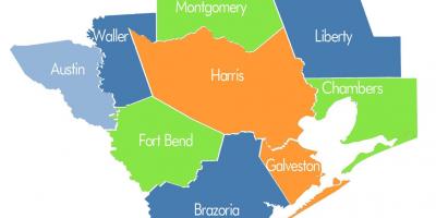 County bản đồ của Houston
