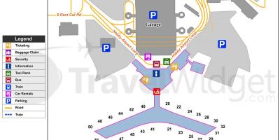 Bản đồ của sân bay Houston