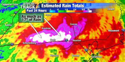 Bản đồ của Houston lũ lụt