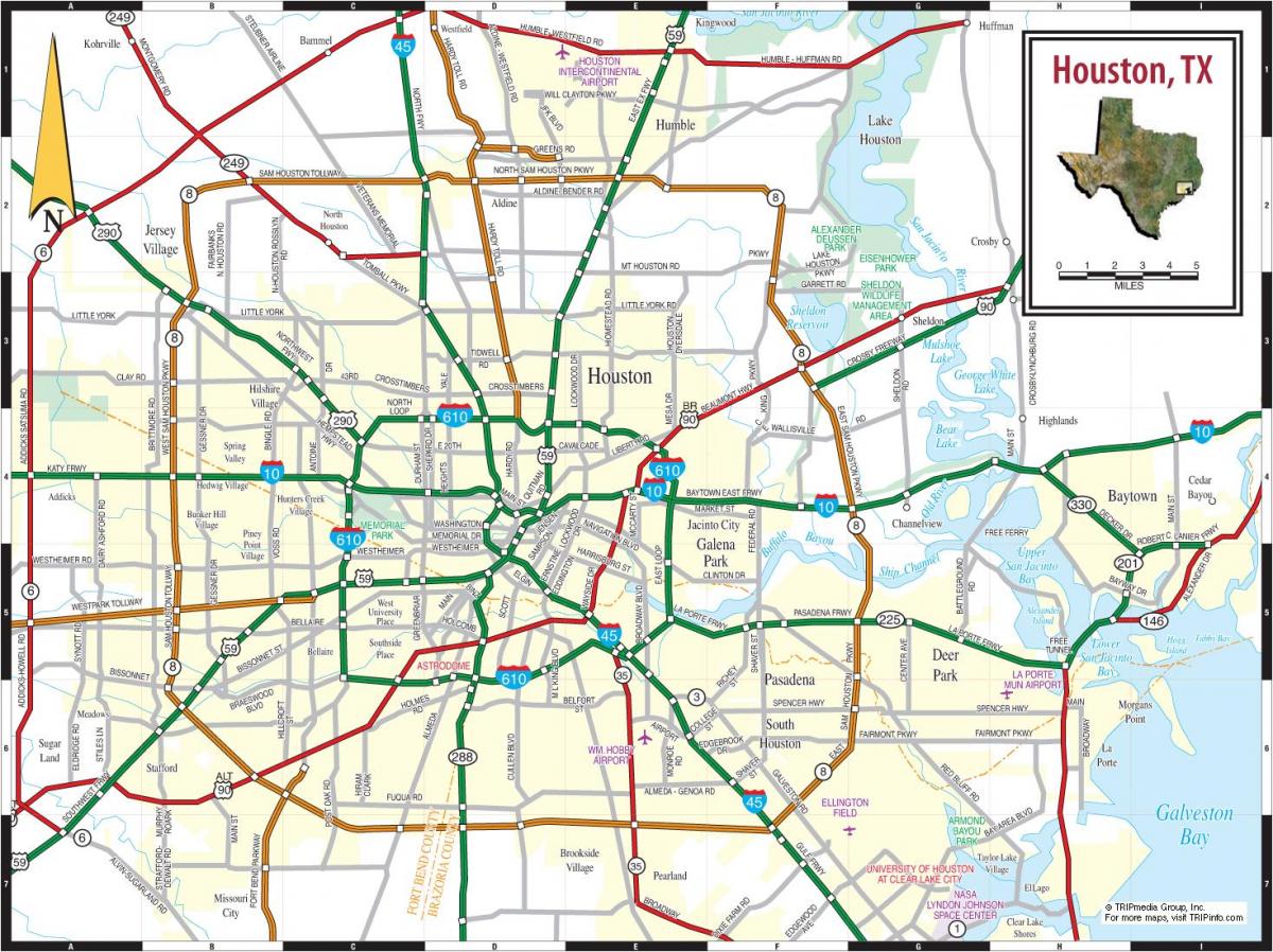 Houston trên bản đồ texas