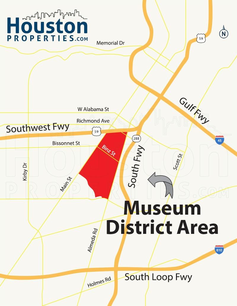bảo tàng quận Houston bản đồ