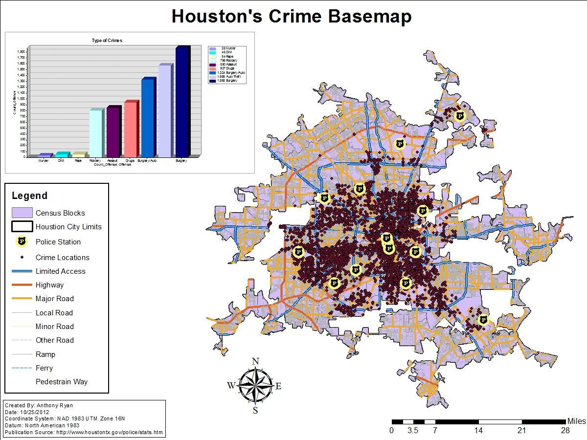 Houston tỷ lệ tội phạm bản đồ
