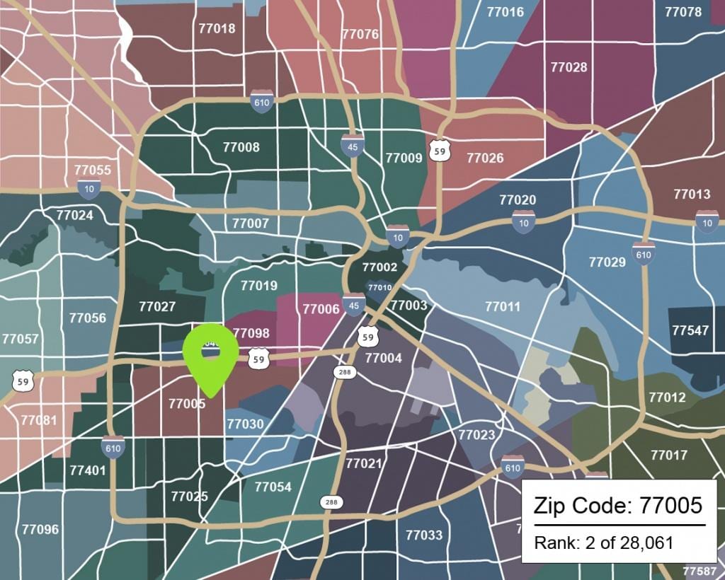 chính bản đồ Houston