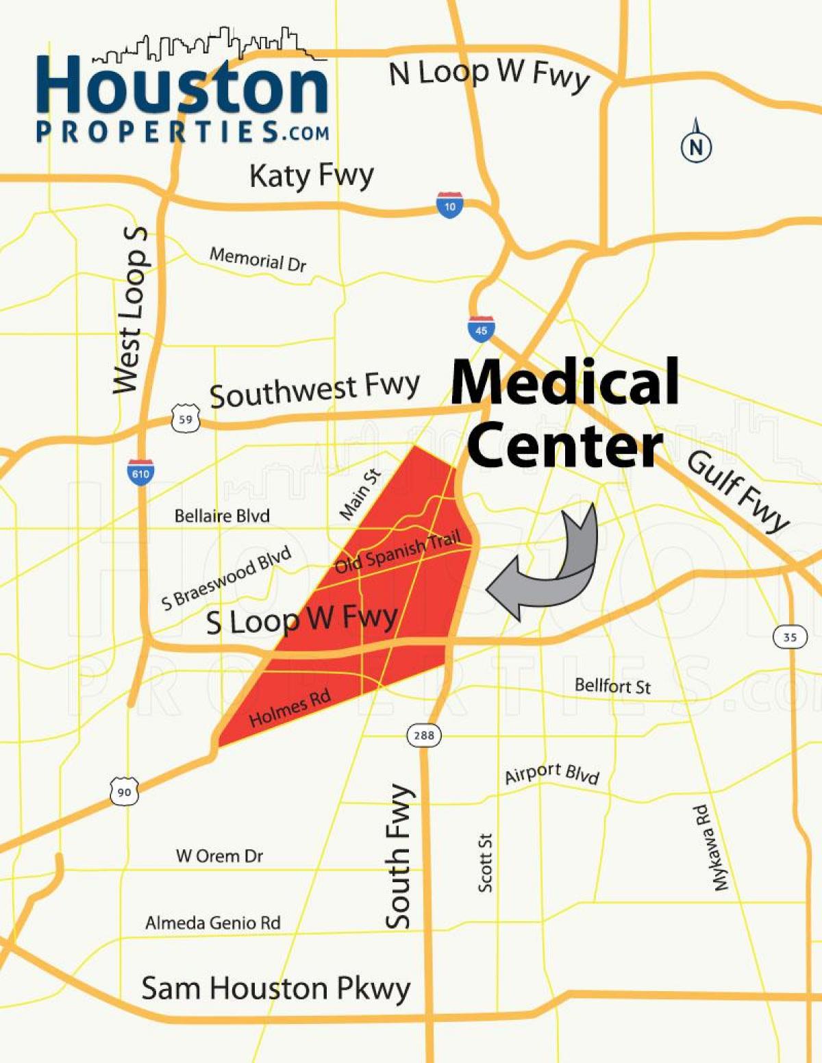 bản đồ của Houston trung tâm y tế