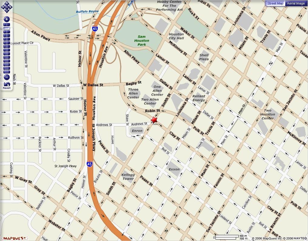 bản đồ của trung tâm thành phố Houston