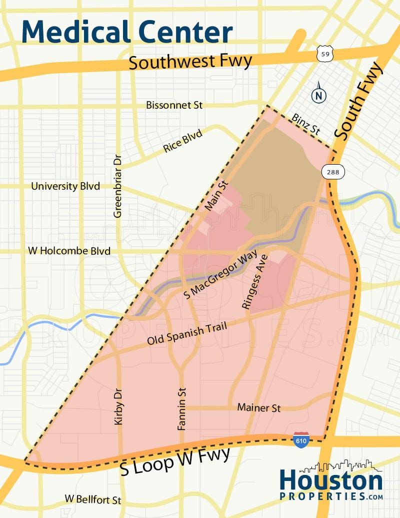 bản đồ của texas trung tâm y tế