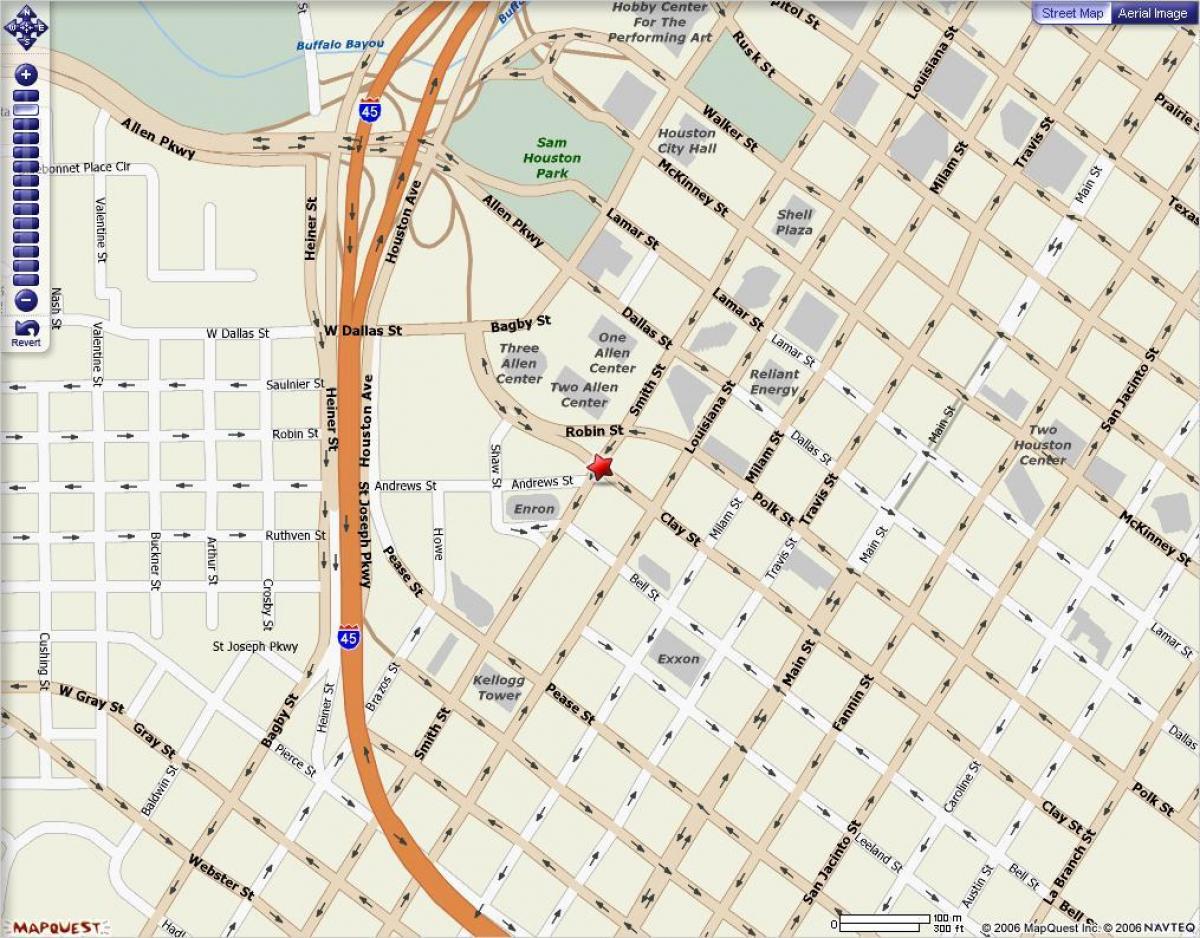 bản đồ của trung tâm thành phố Houston