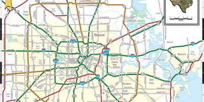Houston trên bản đồ texas