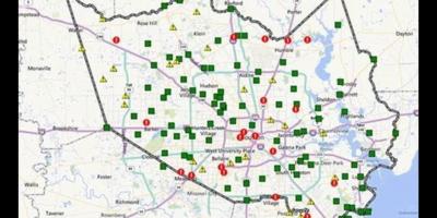Bản đồ của khu vực bị lụt ở Houston
