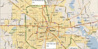 Bản đồ của Houston khu vực tàu điện ngầm