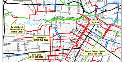 Con đường mòn xe đạp Houston bản đồ