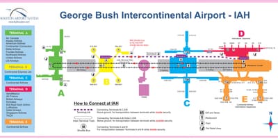 Houston IAH bản đồ