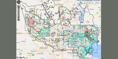 Lũ lụt bản đồ ở Houston