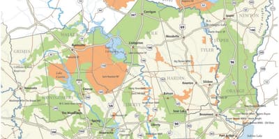 Bản đồ của sam Houston rừng quốc gia